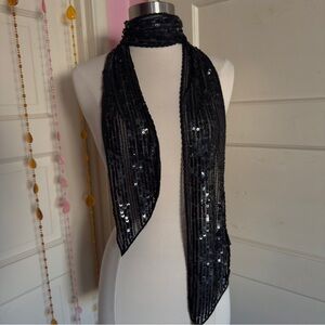 New York & Company Black Sequin Scarf NWT Sparkle Holiday Accessory